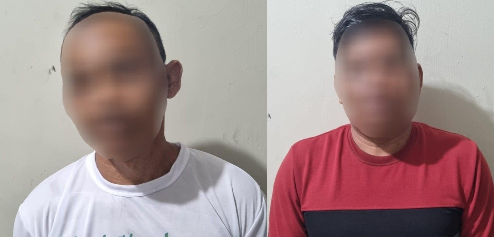 Dua pria, masing-masing berinisial MAB (50) dan IL (44) yang ditangkap Satreskrim Polres Sambas atas dugaan judi online